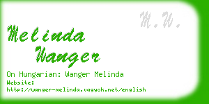 melinda wanger business card